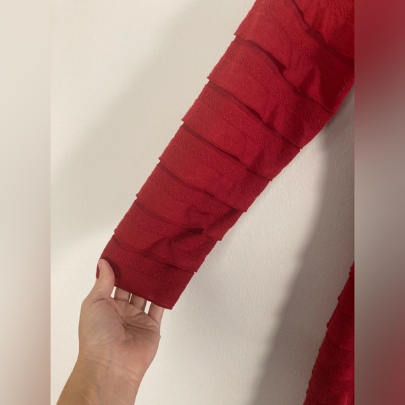 Max Studio Tunic Top Ruffle Tiered Medium Cocktail Holiday NWT - Picture 4 of 7